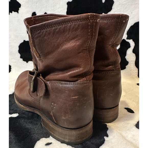 FRYE Women's Veronica Leather Short Bootie Size 8.5 In Redwood - Picture 2 of 8